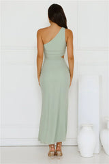 Style Capital One Shoulder Mesh Maxi Dress