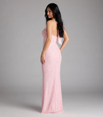 Calla Halter Mermaid Pearl Beaded Formal Dress