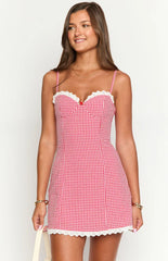 Cutie Pie Red Gingham Mini Dress