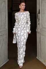 Viper | Cream Lace Long-Sleeve Maxi Dress