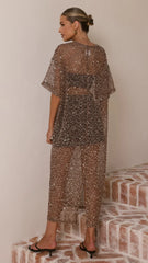 Zinnia Sequins Maxi Dress - Mocha