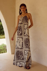 CHANTELLE HALTER MAXI DRESS - HAVANNA BLACK