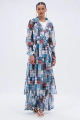 Living The Life Plaid Mesh Trench