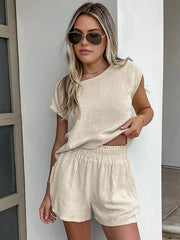 Cotton & Linen Pockets Shorts Set