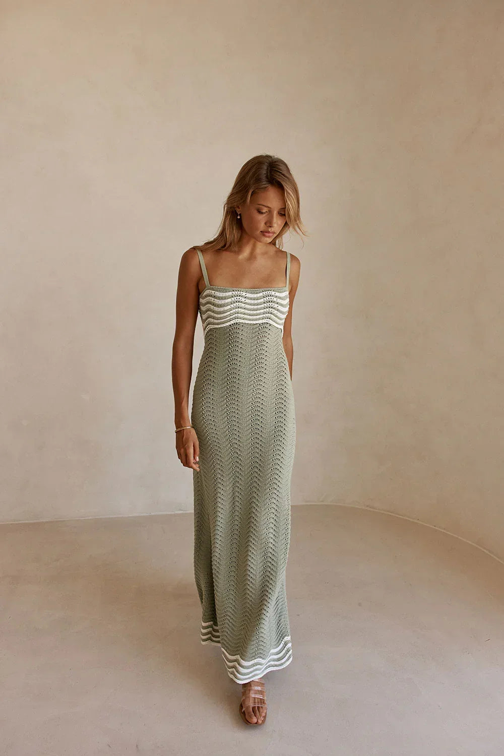 Scallop Knit Maxi Dress