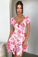 Solem Mini Dress - Pink/Red Floral