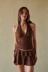 Gracie Polka Dot Ruffle Mini Skort