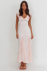 Zerai Ruffle Trimmed Maxi Dress Pink