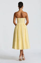 Edith Midi Dress - Lemon